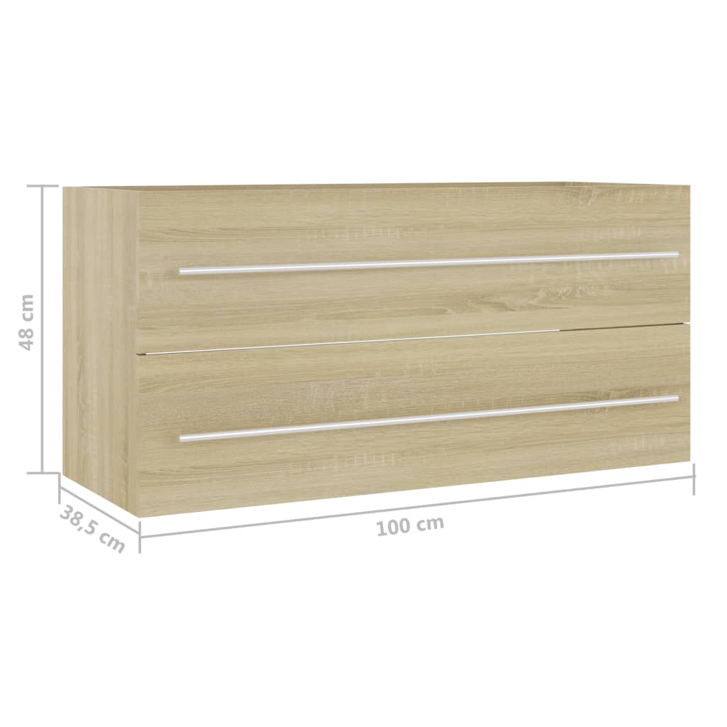Waschbeckenunterschrank Sonoma-Eiche 100x38,5x48 cm