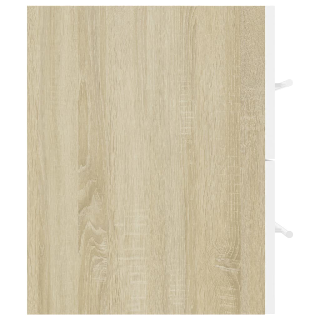 Waschbeckenunterschrank Weiß Sonoma-Eiche 100x38,5x48 cm