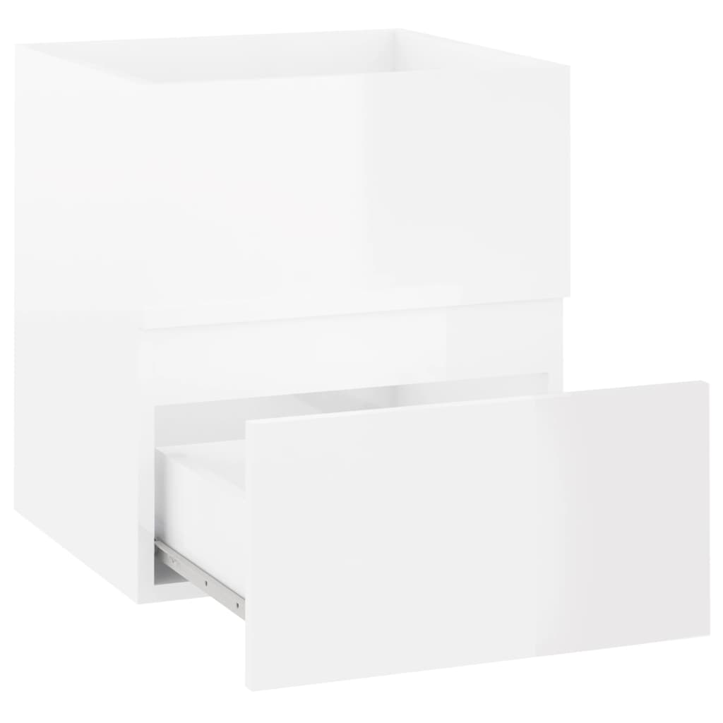 Waschbeckenunterschrank Hochglanz-Weiß 41x38,5x45 cm