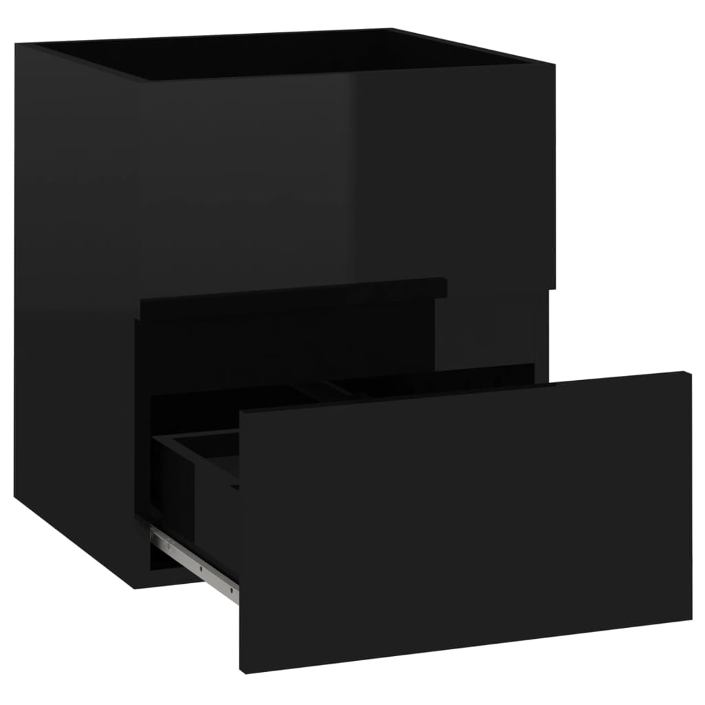 Waschbeckenunterschrank Hochglanz-Schwarz 41x38,5x45 cm
