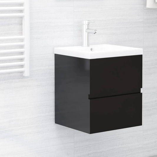 Waschbeckenunterschrank Hochglanz-Schwarz 41x38,5x45 cm
