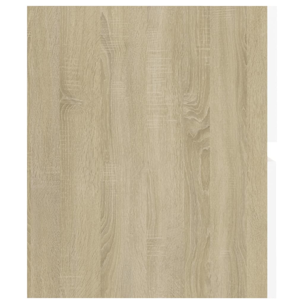 Waschbeckenunterschrank Weiß Sonoma-Eiche 60x38,5x45 cm
