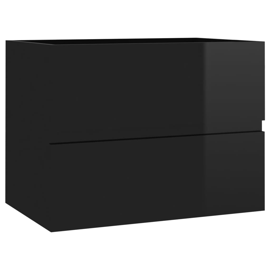 Waschbeckenunterschrank Hochglanz-Schwarz 60x38,5x45 cm