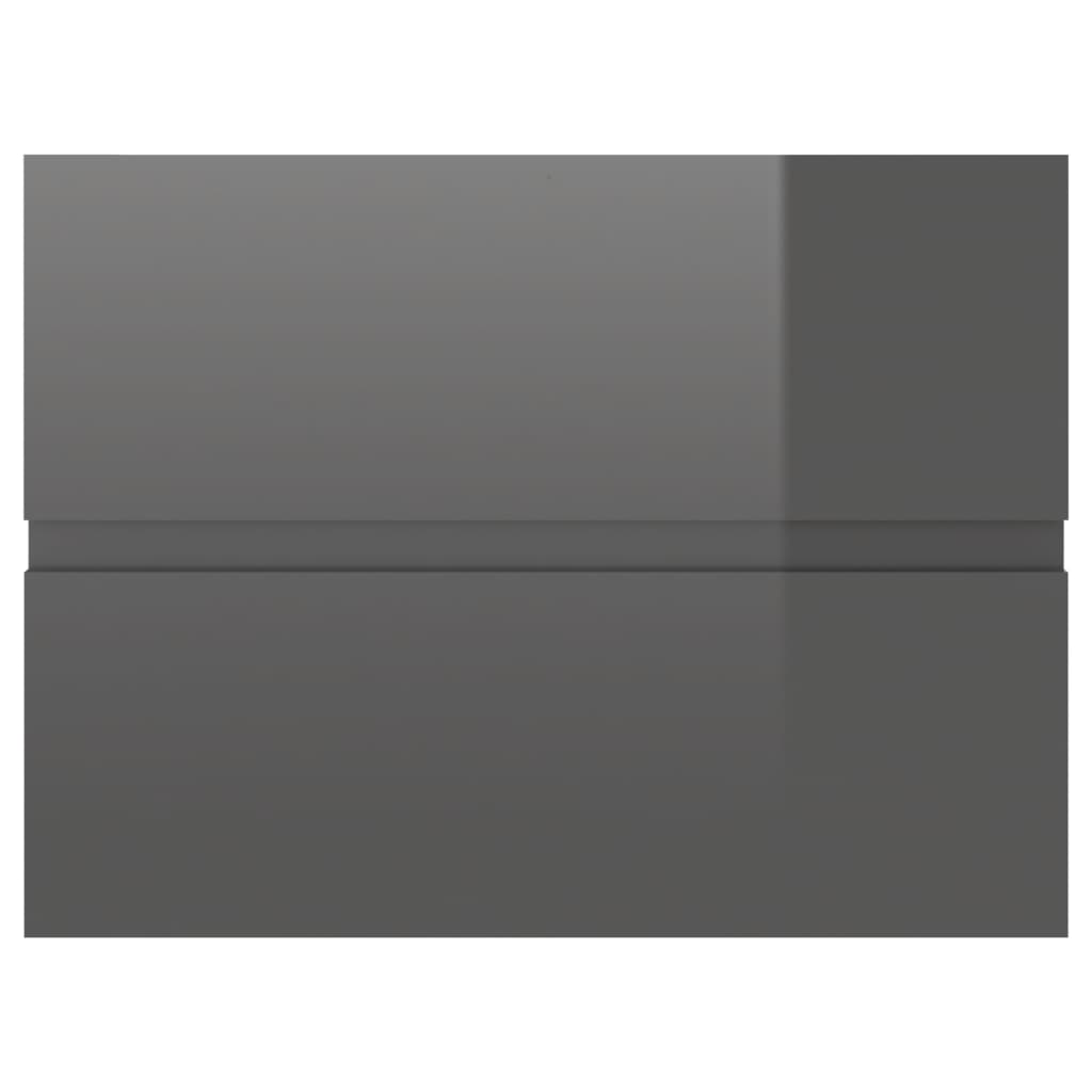 Waschbeckenunterschrank Hochglanz-Grau 60x38,5x45 cm