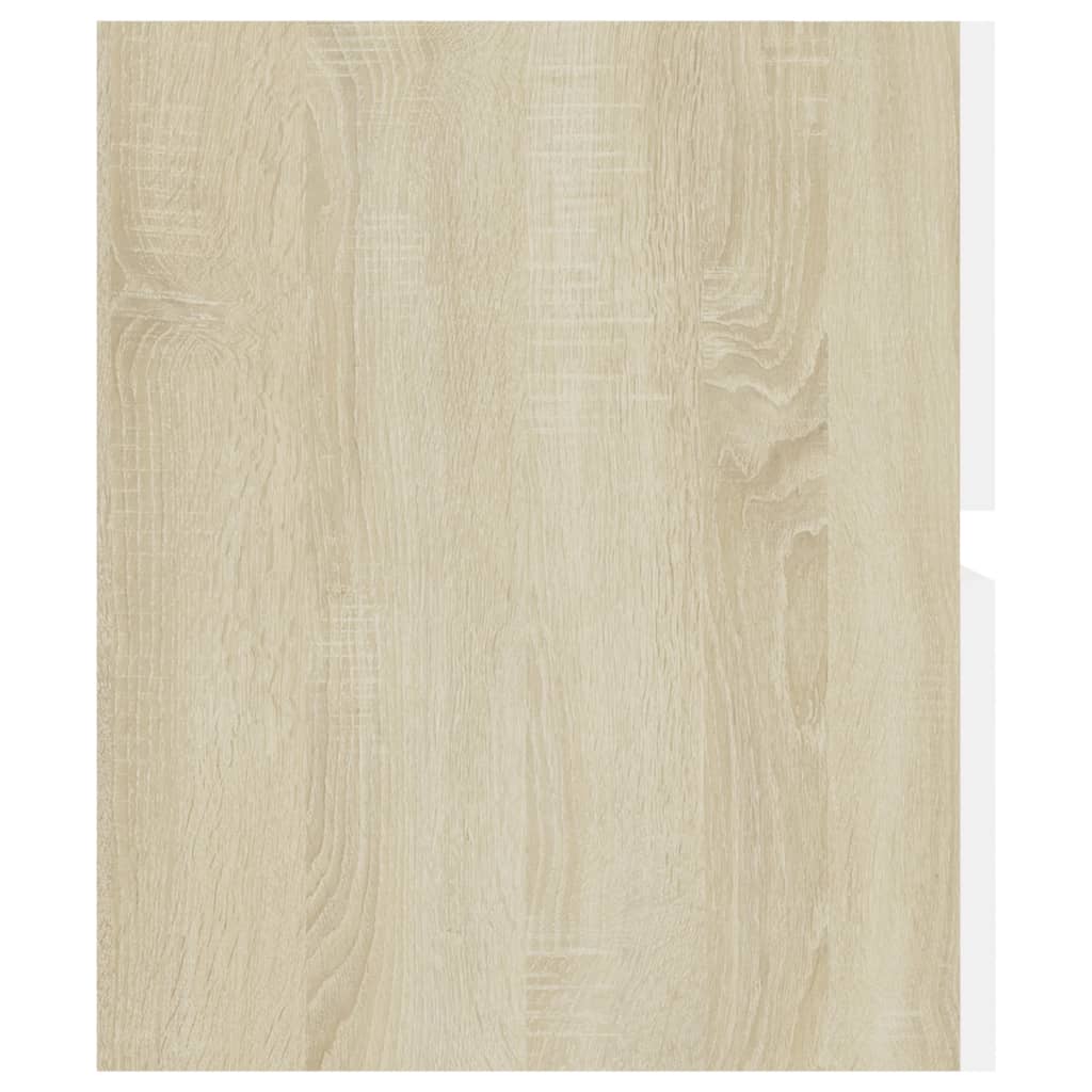 Waschbeckenunterschrank Weiß Sonoma-Eiche 80x38,5x45 cm