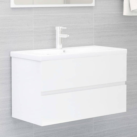 Meuble sous lavabo blanc brillant 80x38,5x45 cm