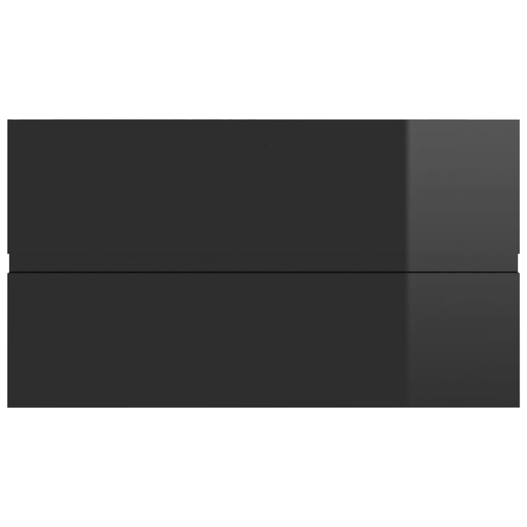 Waschbeckenunterschrank Hochglanz-Schwarz 80x38,5x45 cm