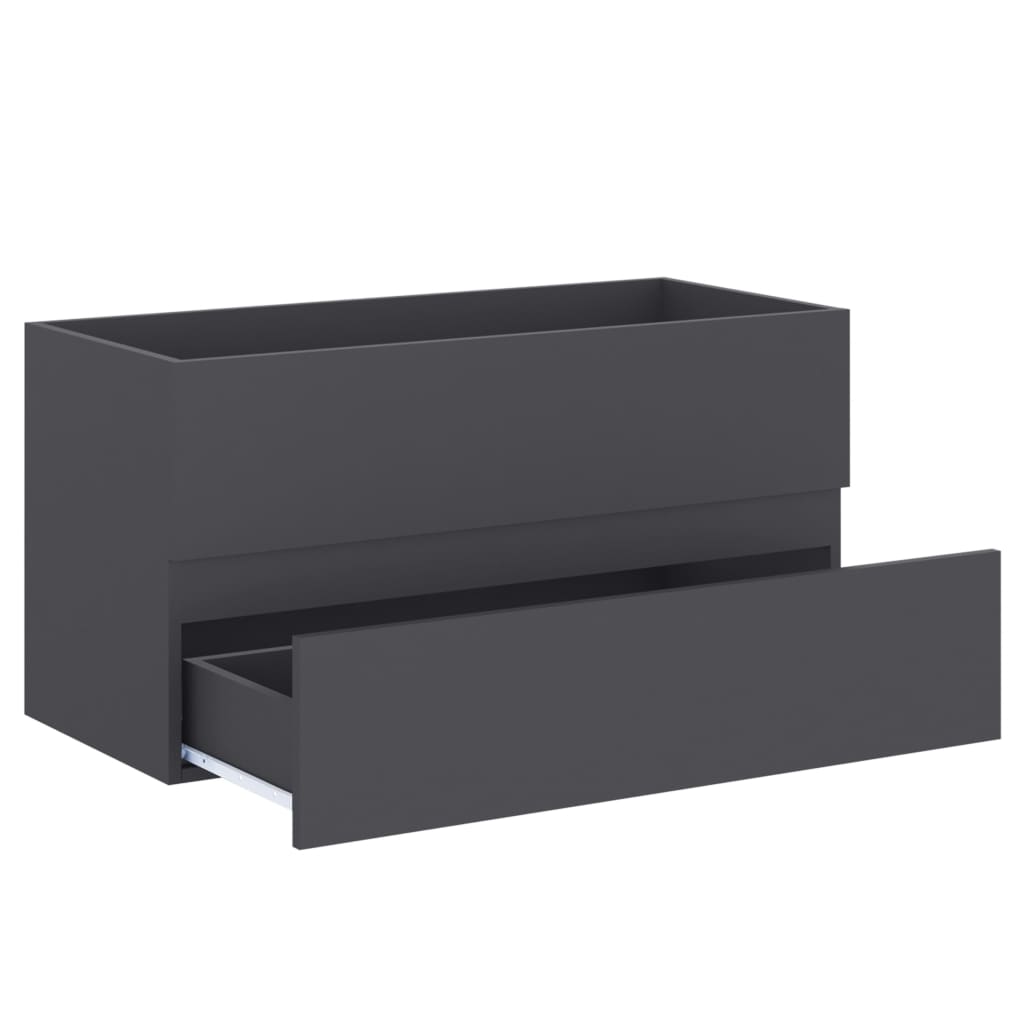 Waschbeckenunterschrank Grau 90x38,5x45 cm Holzwerkstoff