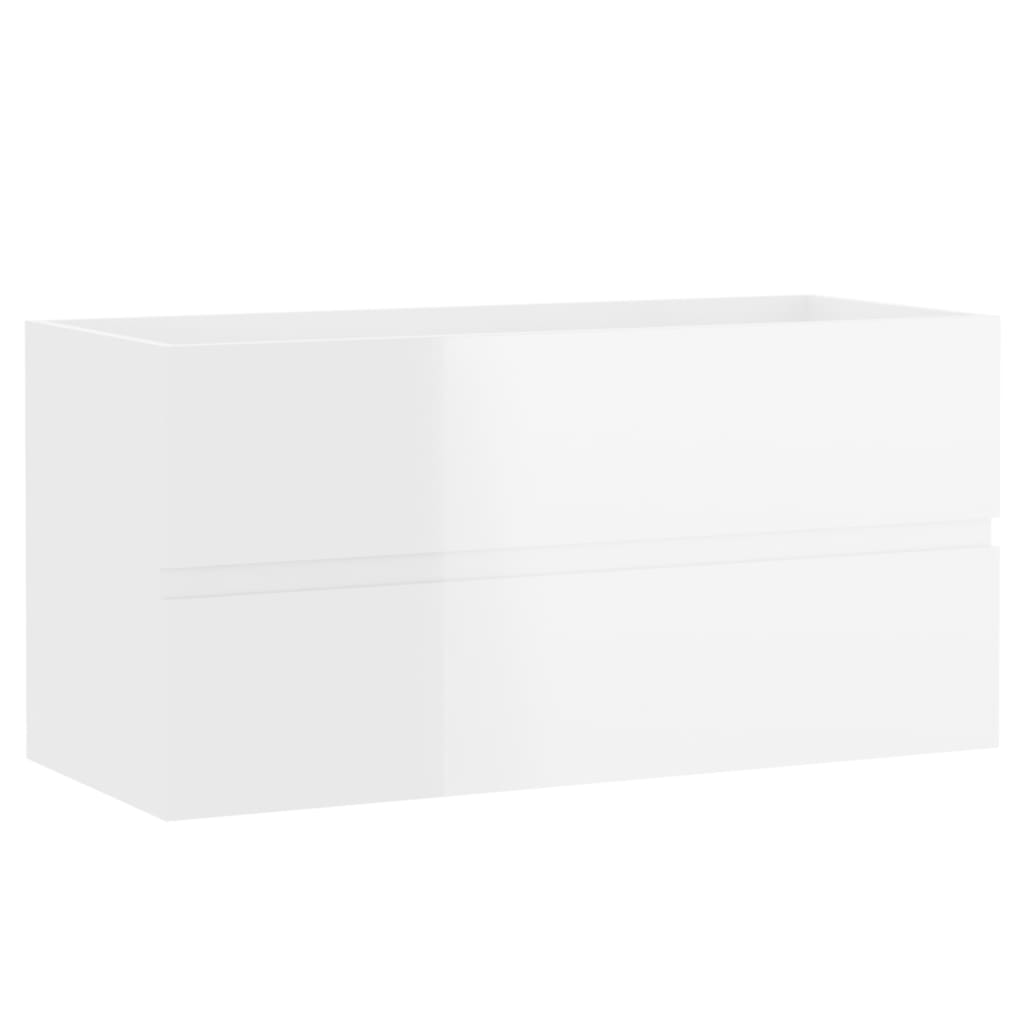 Meuble sous lavabo blanc brillant 90x38,5x45 cm