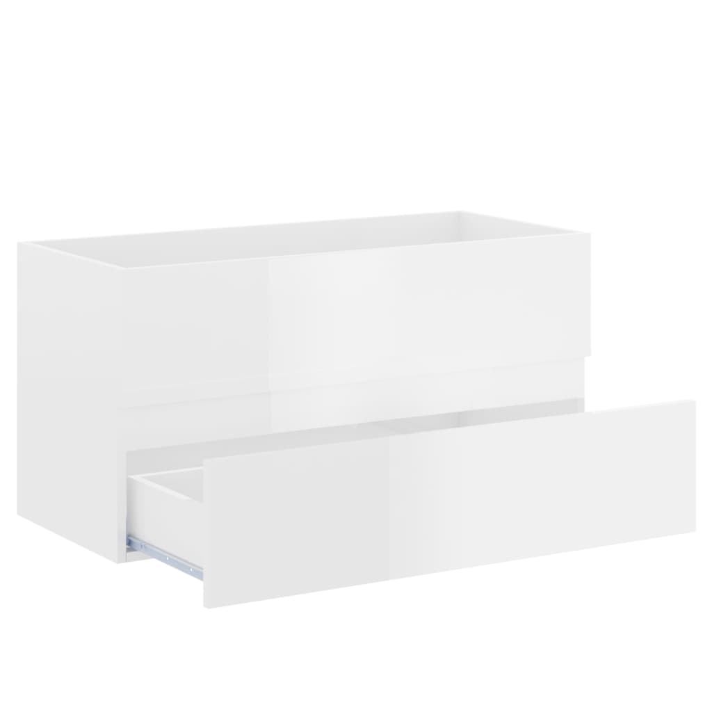 Meuble sous lavabo blanc brillant 90x38,5x45 cm