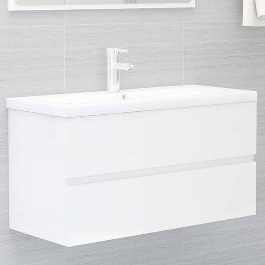 Meuble sous lavabo blanc brillant 90x38,5x45 cm