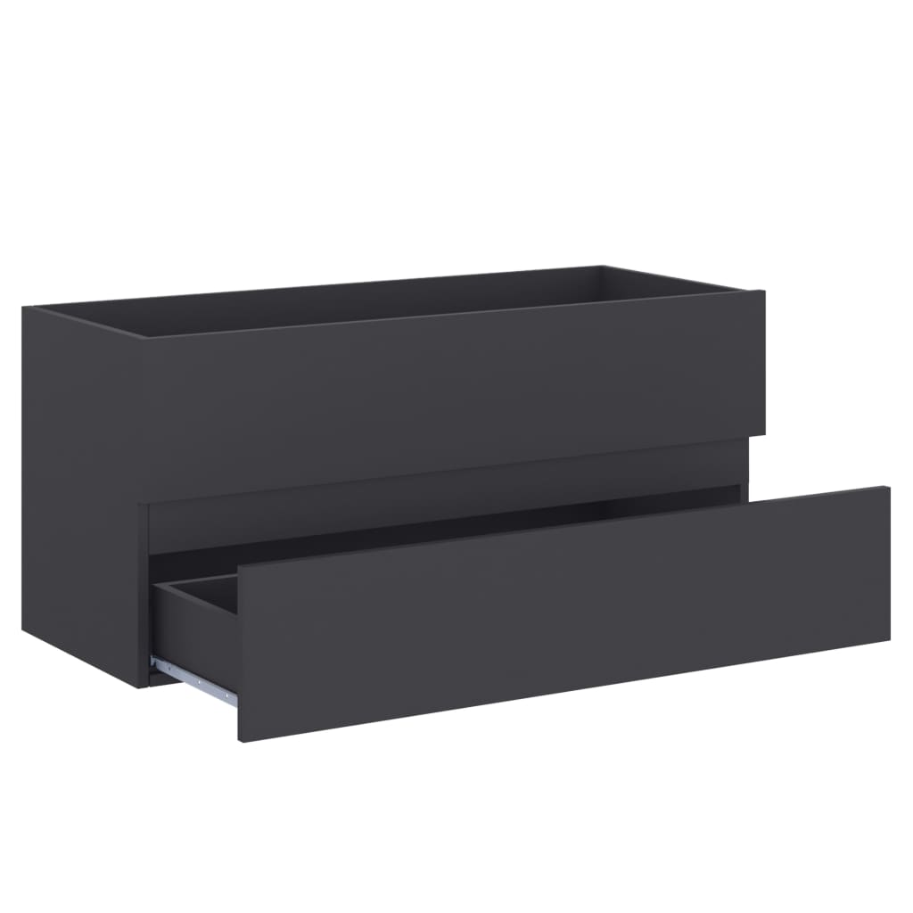 Waschbeckenunterschrank Grau 100x38,5x45 cm Holzwerkstoff