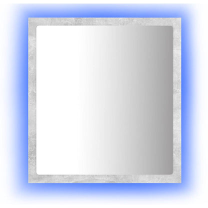 LED-Badspiegel Betongrau 40x8,5x37 cm Acryl