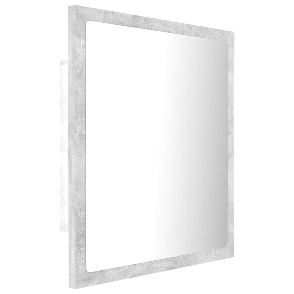 LED-Badspiegel Betongrau 40x8,5x37 cm Acryl