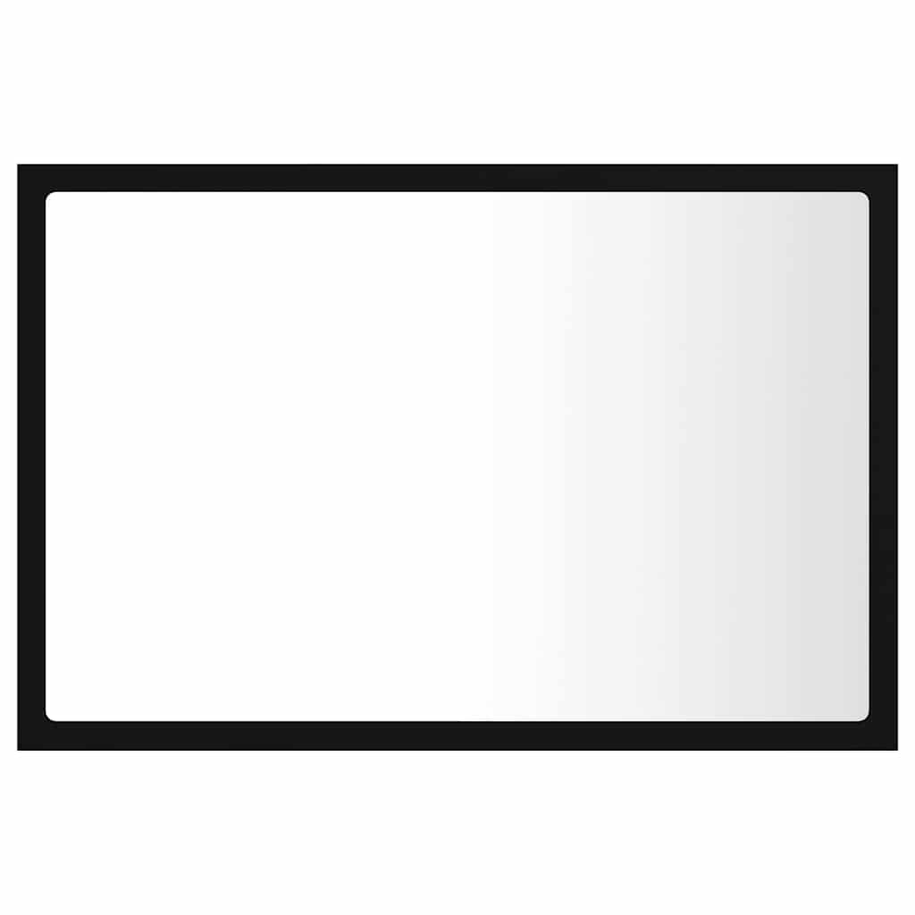 LED-Badspiegel Schwarz 60x8,5x37 cm Acryl