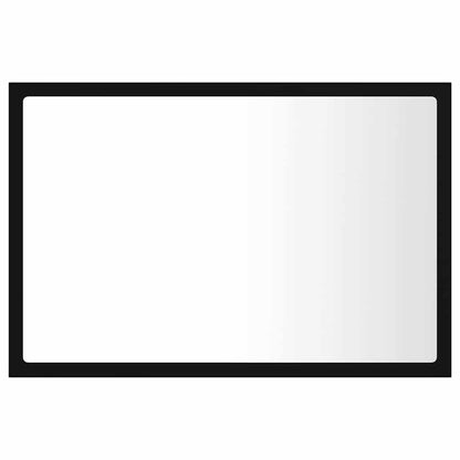 LED-Badspiegel Schwarz 60x8,5x37 cm Acryl