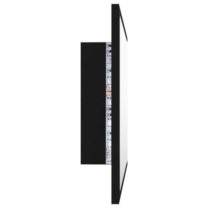 LED-Badspiegel Schwarz 60x8,5x37 cm Acryl