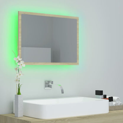 LED-Badspiegel Sonoma-Eiche 60x8,5x37 cm Acryl