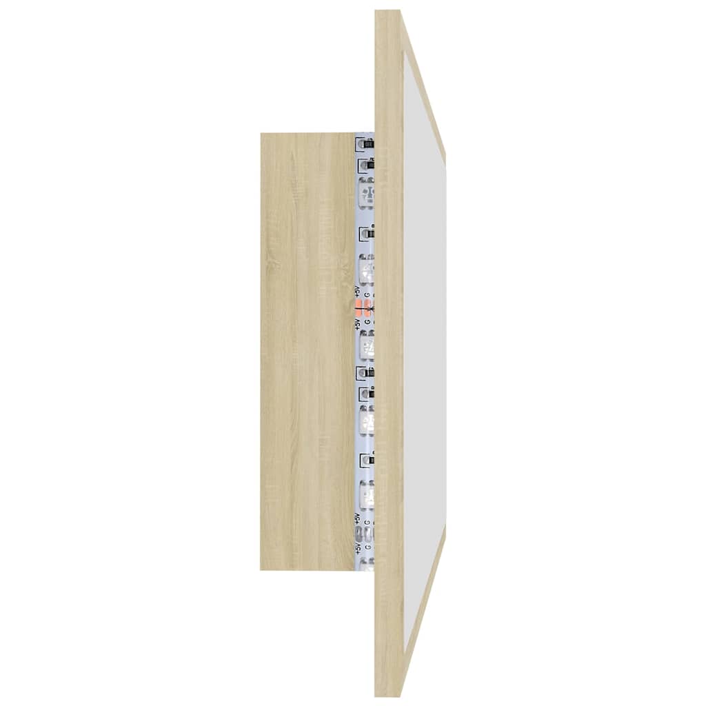 LED-Badspiegel Sonoma-Eiche 80x8,5x37 cm Acryl