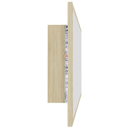 LED-Badspiegel Sonoma-Eiche 100x8,5x37 cm Acryl