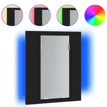LED-Bad-Spiegelschrank Schwarz 40x12x45 cm Acryl