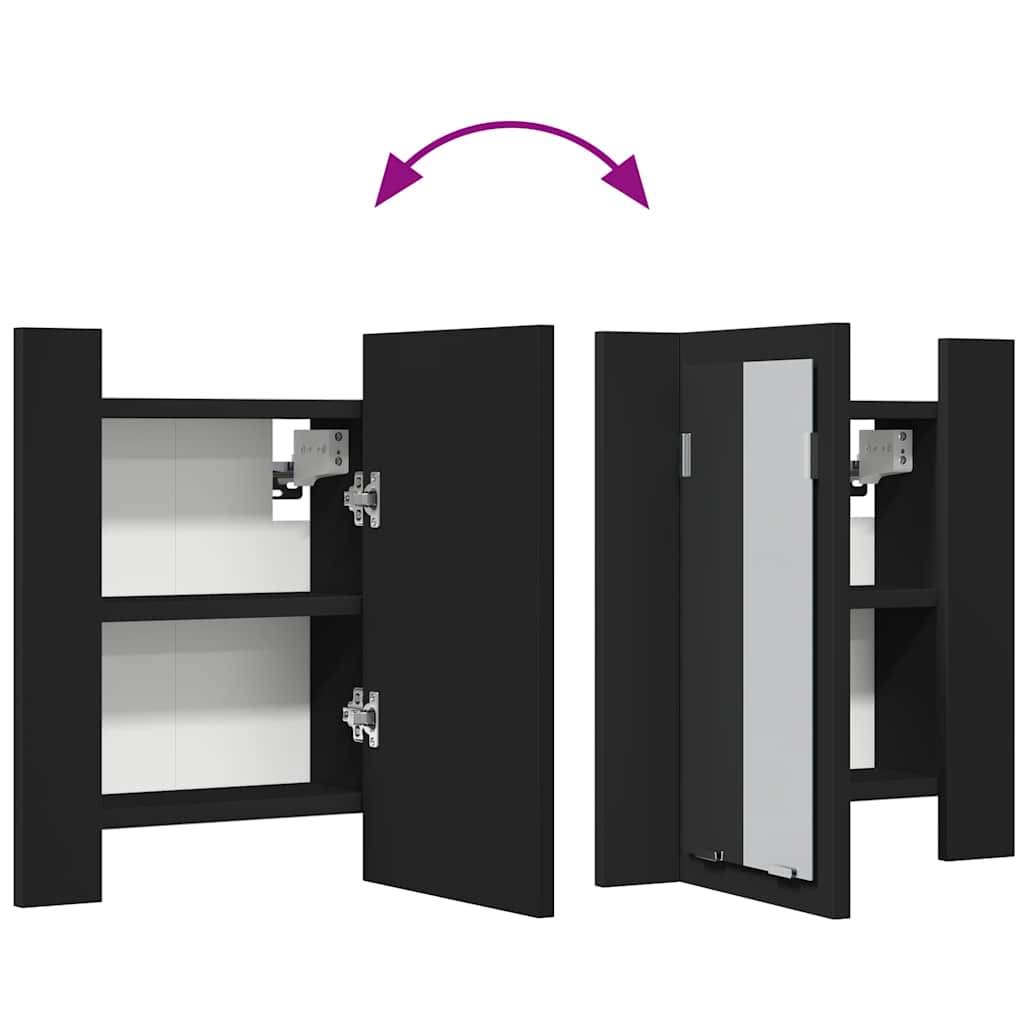 LED-Bad-Spiegelschrank Schwarz 40x12x45 cm Acryl