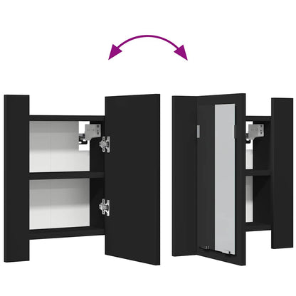 LED-Bad-Spiegelschrank Schwarz 40x12x45 cm Acryl
