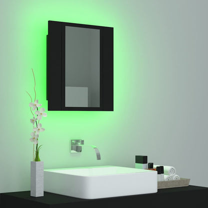 LED-Bad-Spiegelschrank Schwarz 40x12x45 cm Acryl