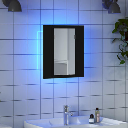 LED-Bad-Spiegelschrank Schwarz 40x12x45 cm Acryl
