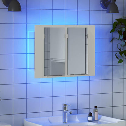 LED-Bad-Spiegelschrank Weiß 60x12x45 cm Acryl