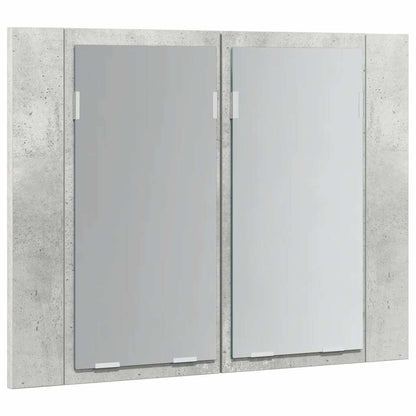 LED-Bad-Spiegelschrank Betongrau 60x12x45 cm Acryl