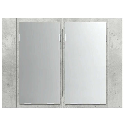 LED-Bad-Spiegelschrank Betongrau 60x12x45 cm Acryl