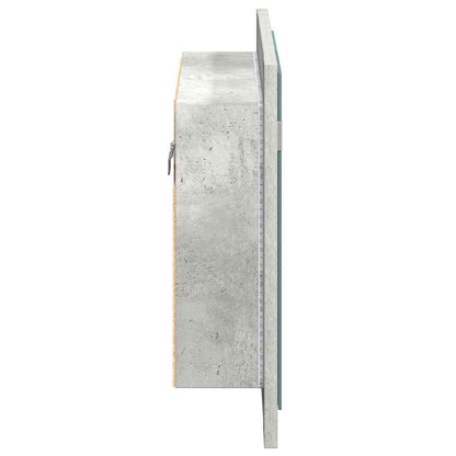 LED-Bad-Spiegelschrank Betongrau 60x12x45 cm Acryl