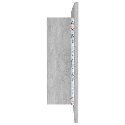 LED-Bad-Spiegelschrank Betongrau 90x12x45 cm Acryl