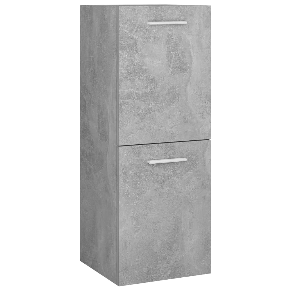 Meuble de salle de bain gris béton 30x30x80 cm en bois