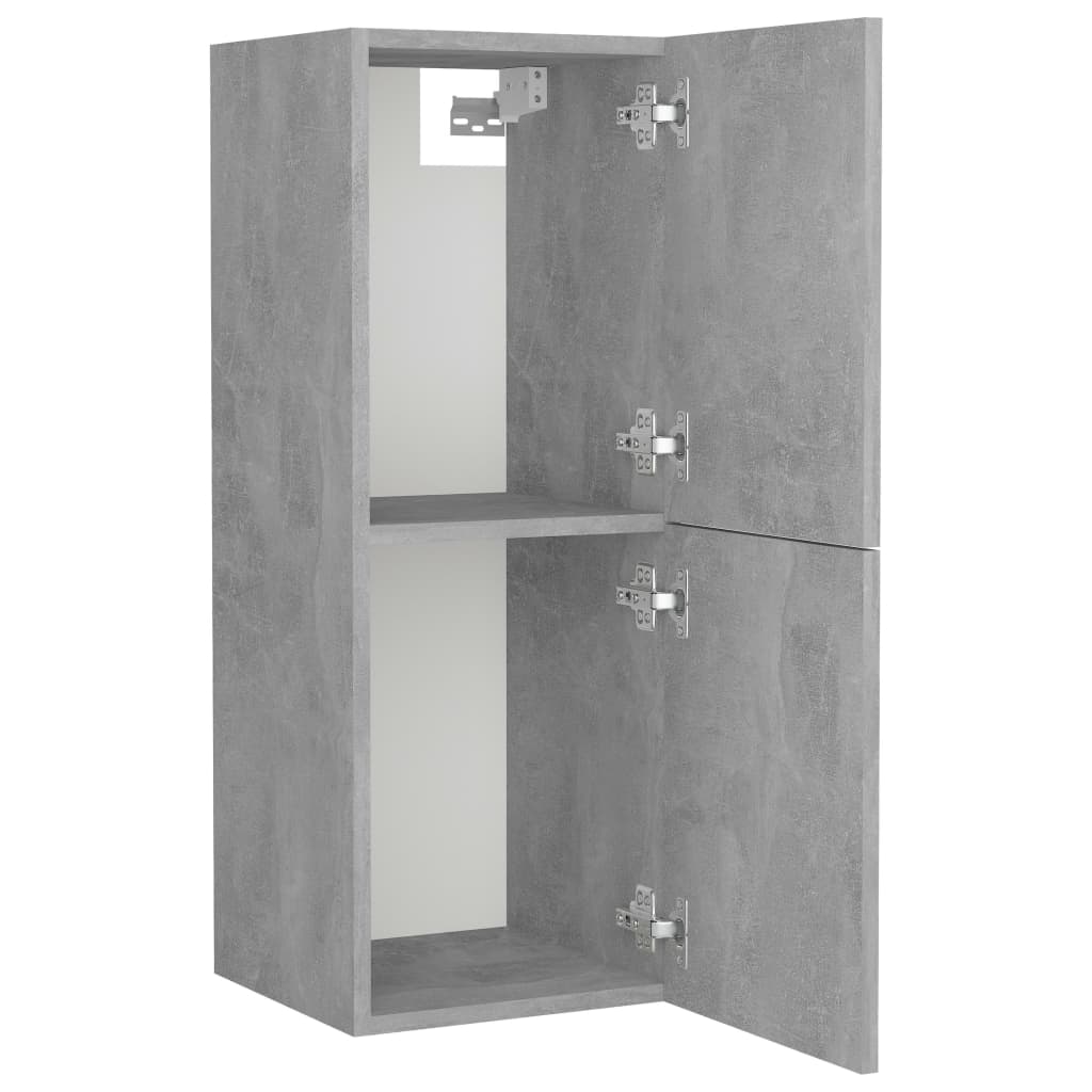 Meuble de salle de bain gris béton 30x30x80 cm en bois