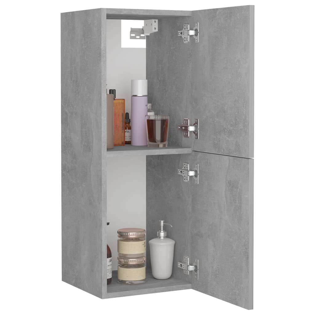 Meuble de salle de bain gris béton 30x30x80 cm en bois