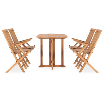 5-tlg. Garten-Essgruppe Klappbar Massivholz Teak