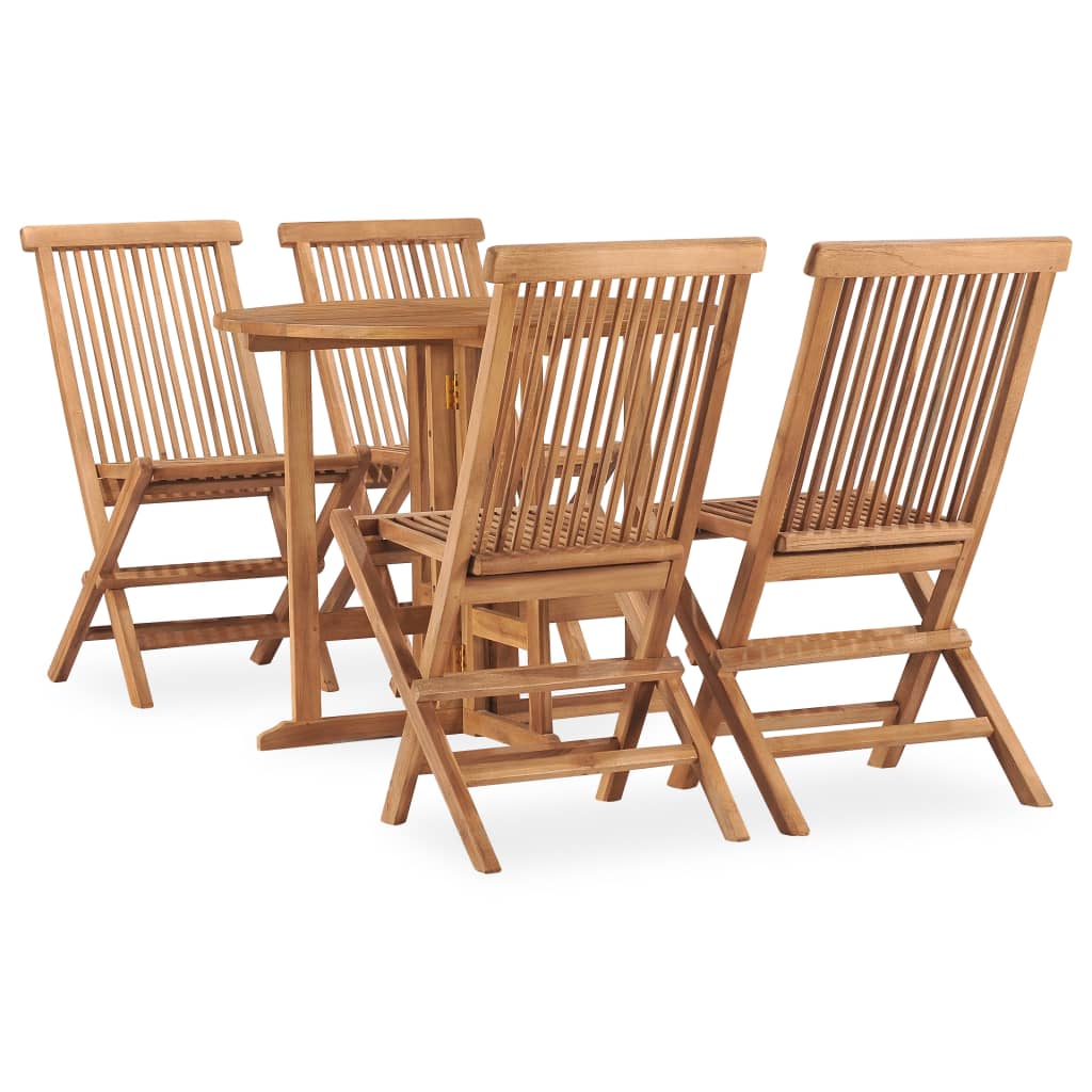 5-tlg. Garten-Essgruppe Klappbar Massivholz Teak
