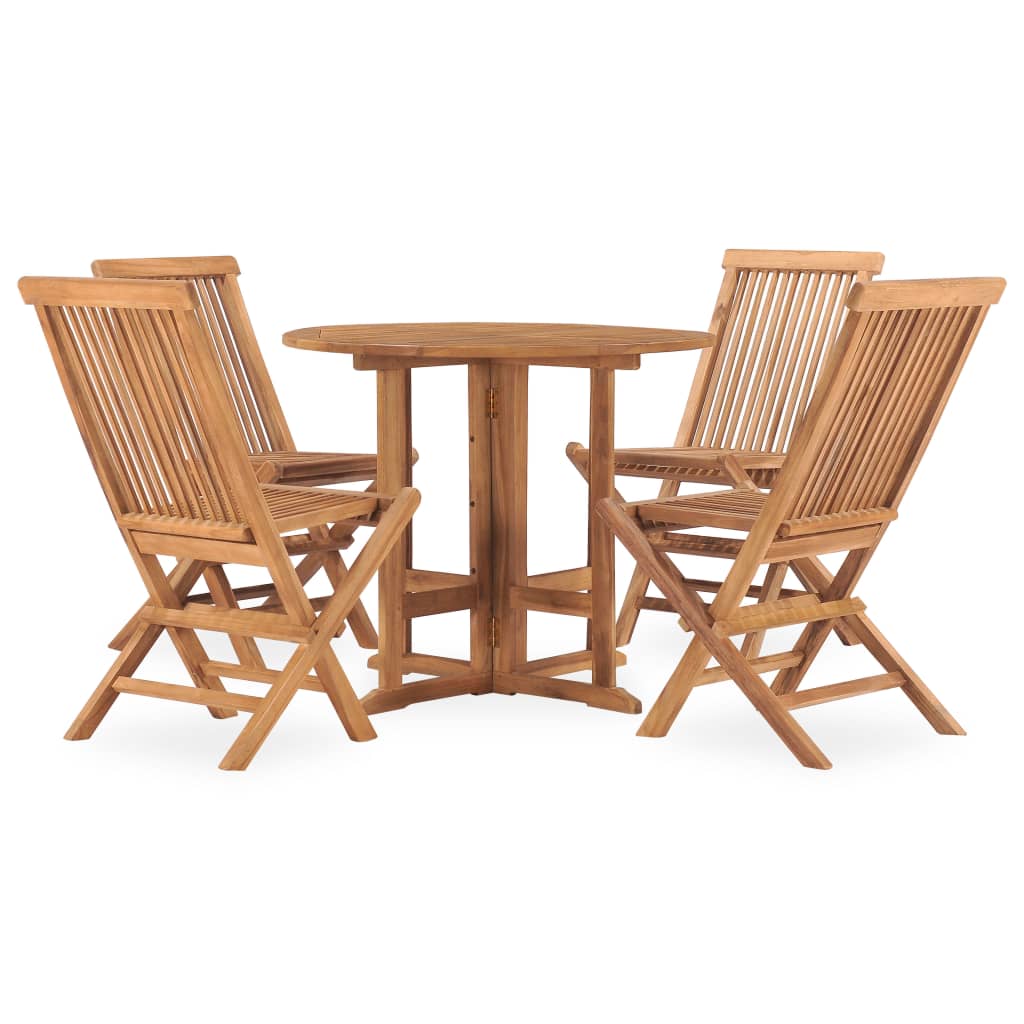 5-tlg. Garten-Essgruppe Klappbar Massivholz Teak