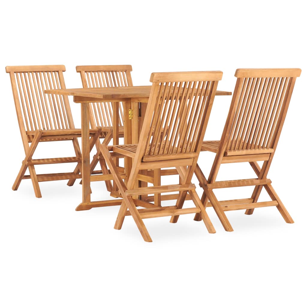 5-tlg. Garten-Essgruppe Klappbar Massivholz Teak