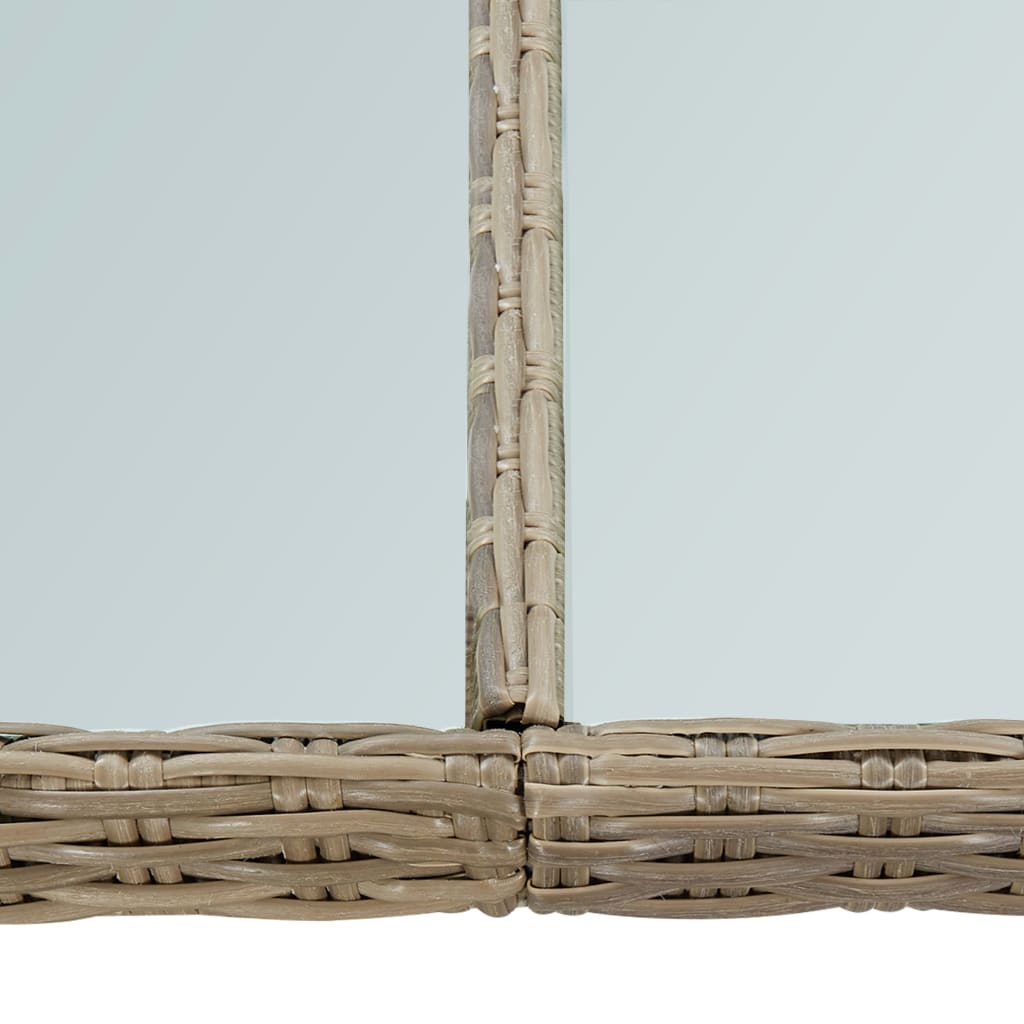 7-tlg. Garten-Essgruppe Poly Rattan Braun