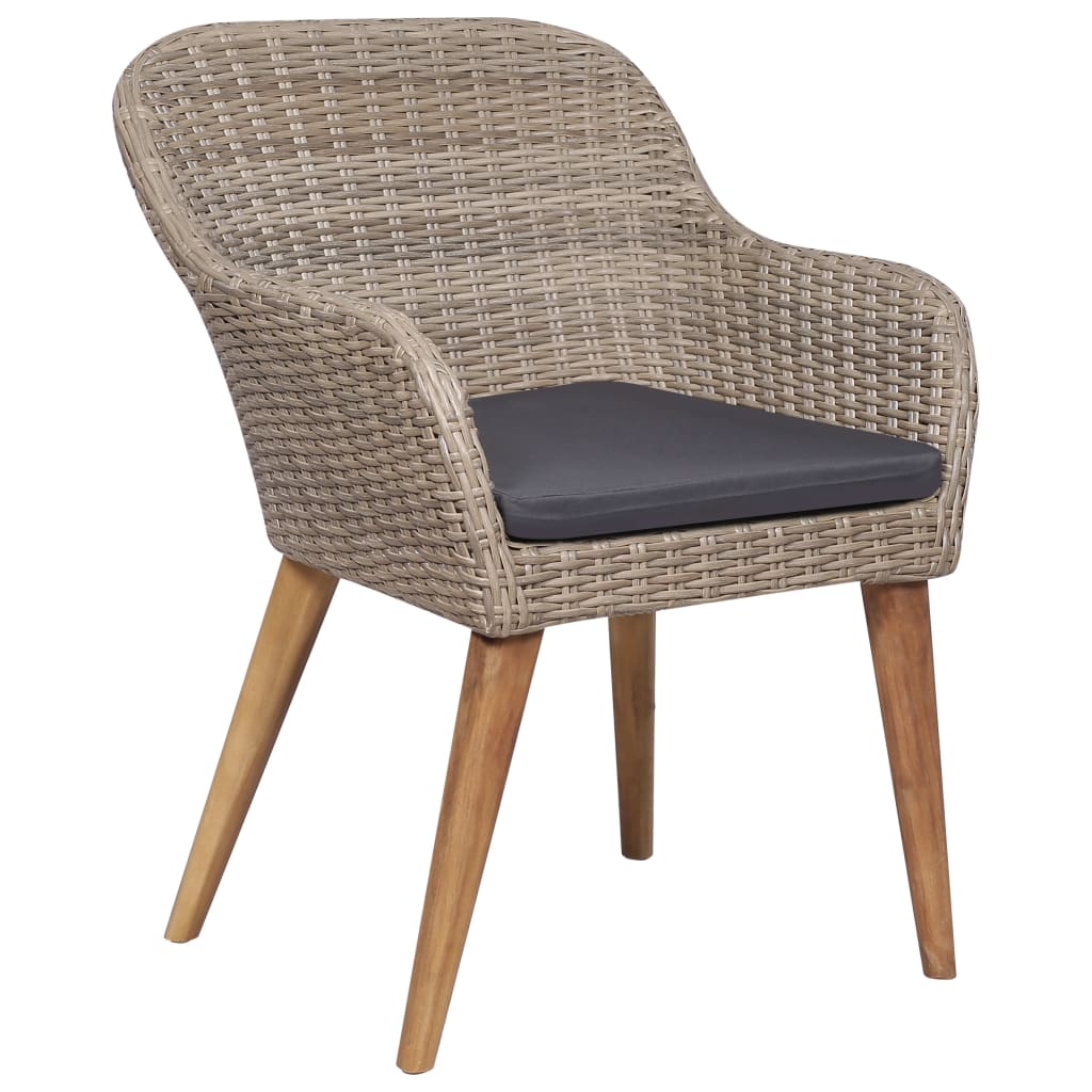 9-tlg. Garten-Essgruppe Poly Rattan Braun