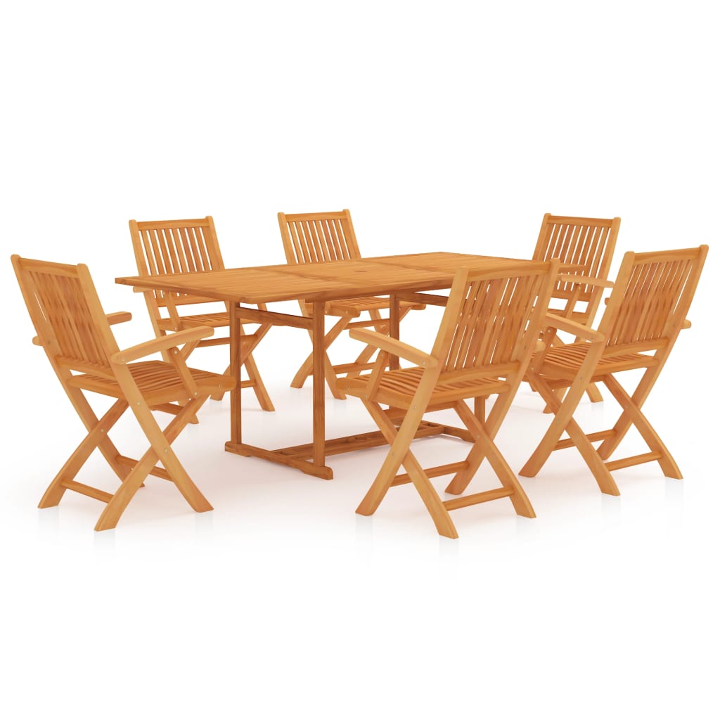 7-tlg. Garten-Essgruppe Massivholz Teak