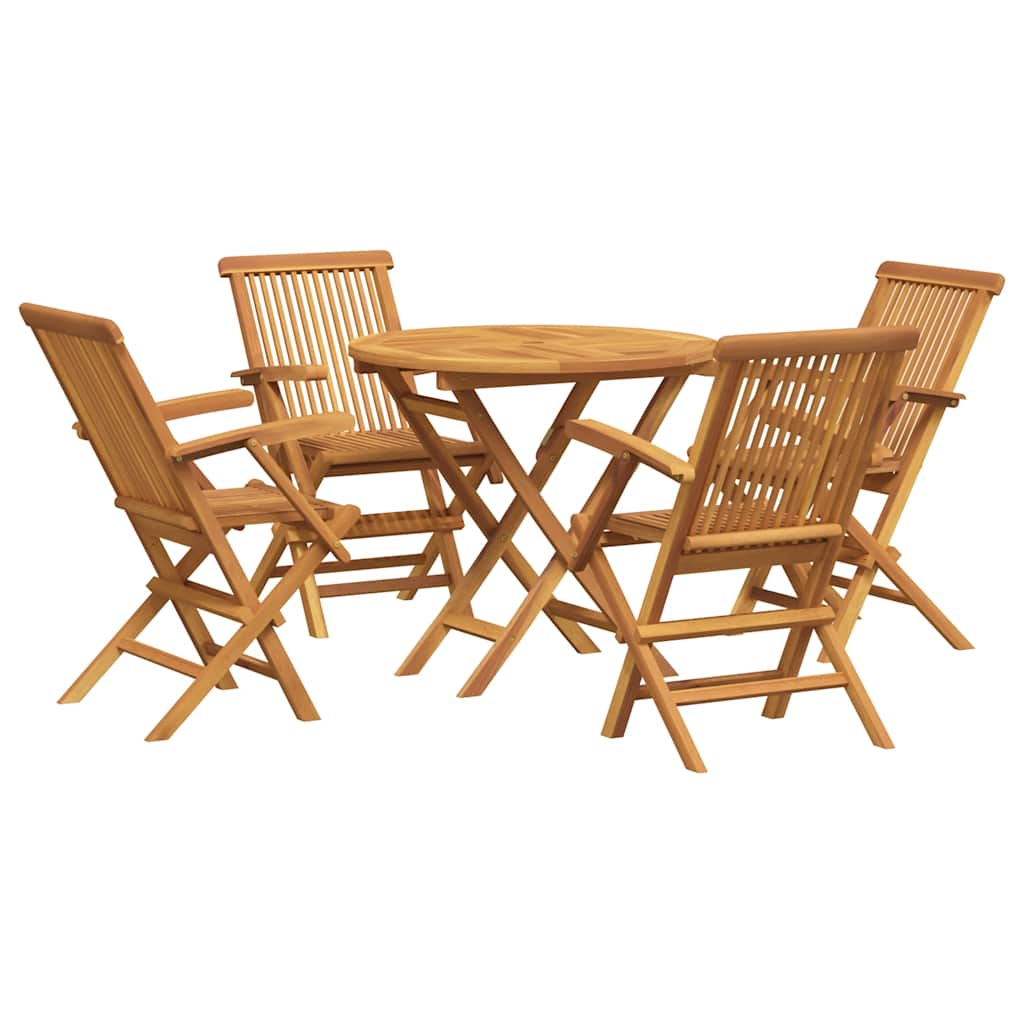 5-tlg. Garten-Essgruppe Massivholz Teak