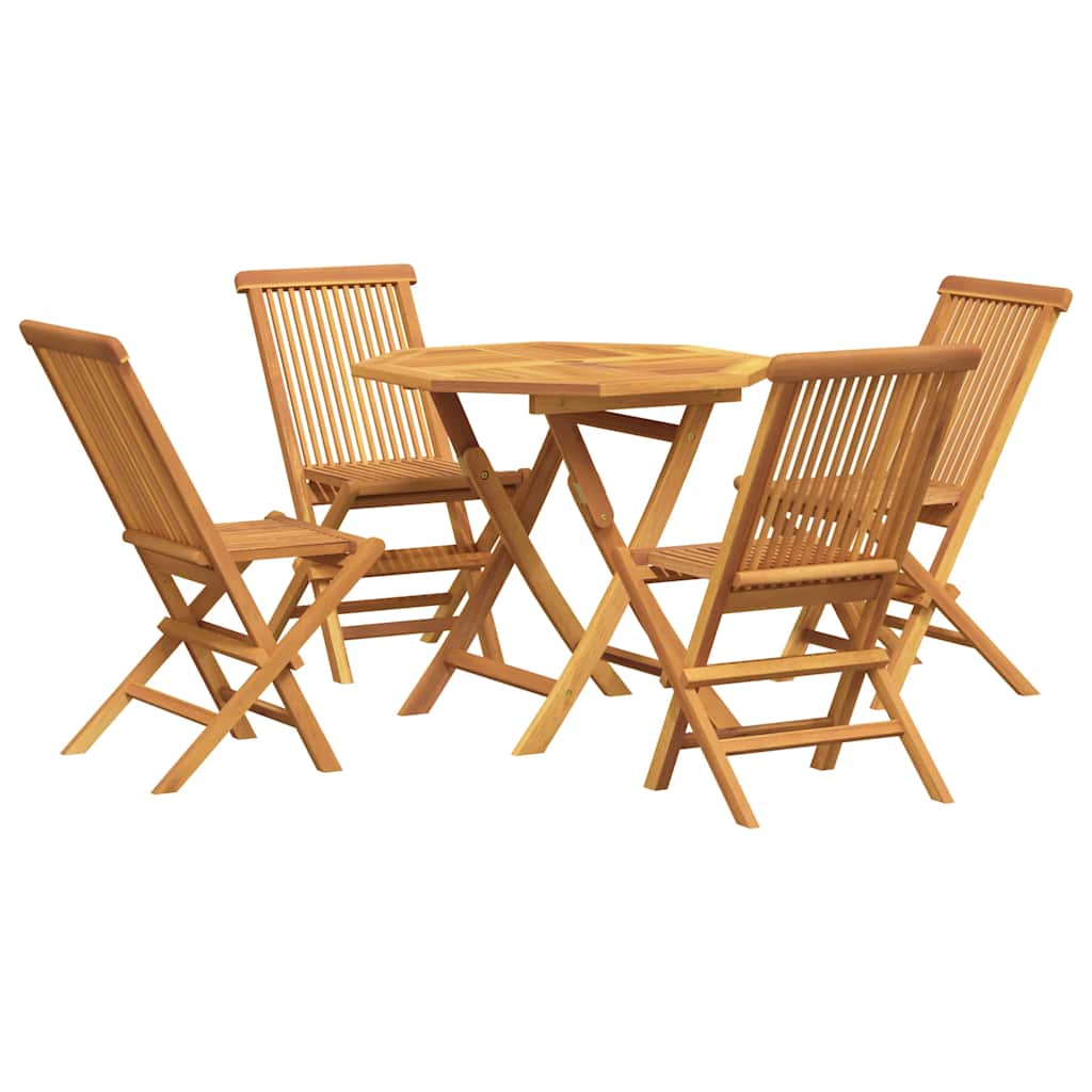 5-tlg. Garten-Essgruppe Massivholz Teak