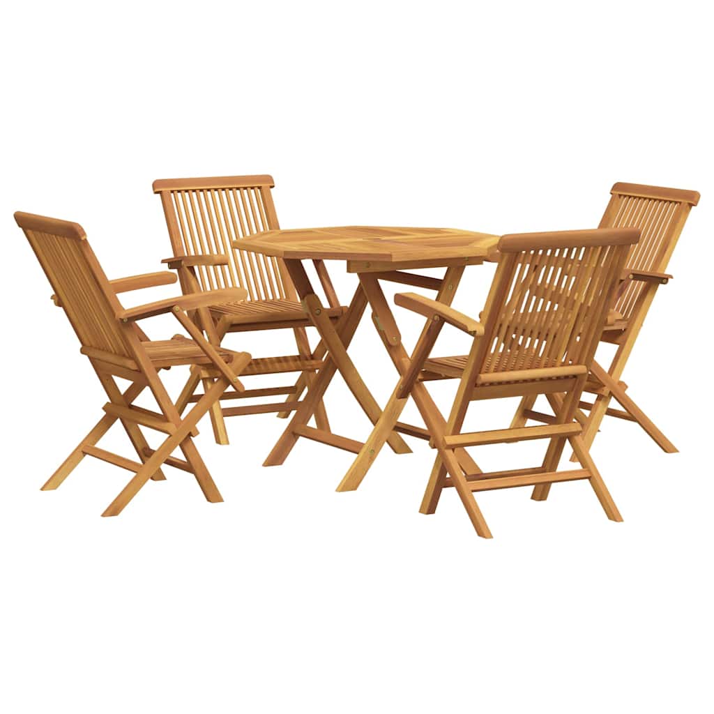 5-tlg. Garten-Essgruppe Massivholz Teak