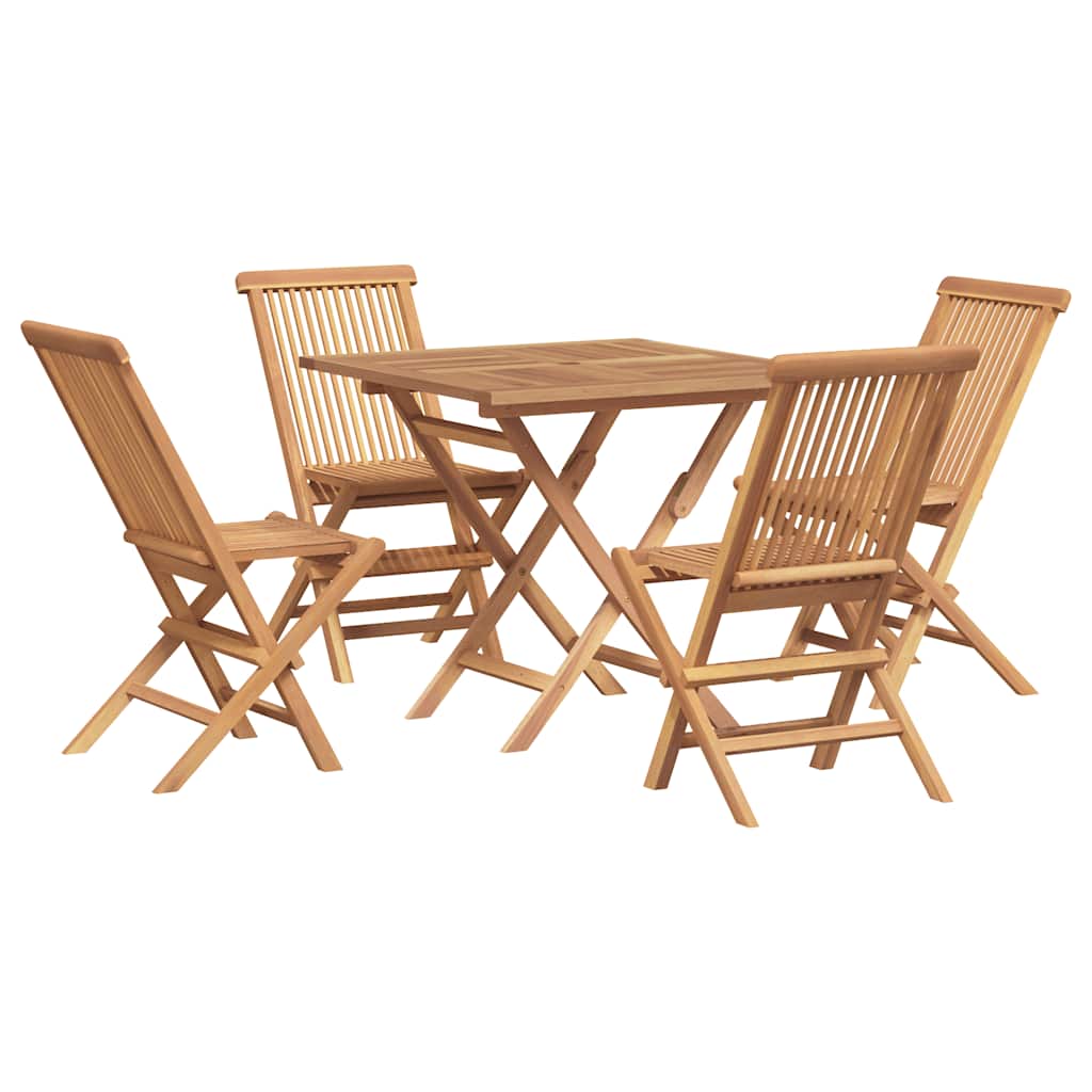5-tlg. Garten-Essgruppe Massivholz Teak