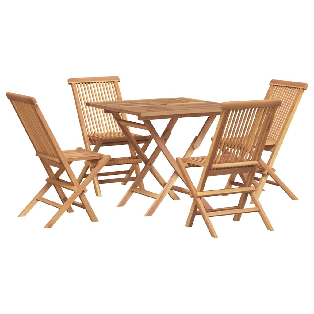 5-tlg. Garten-Essgruppe Massivholz Teak