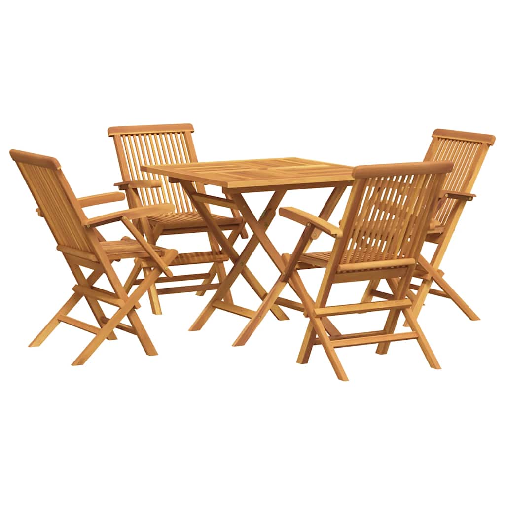 5-tlg. Garten-Essgruppe Massivholz Teak